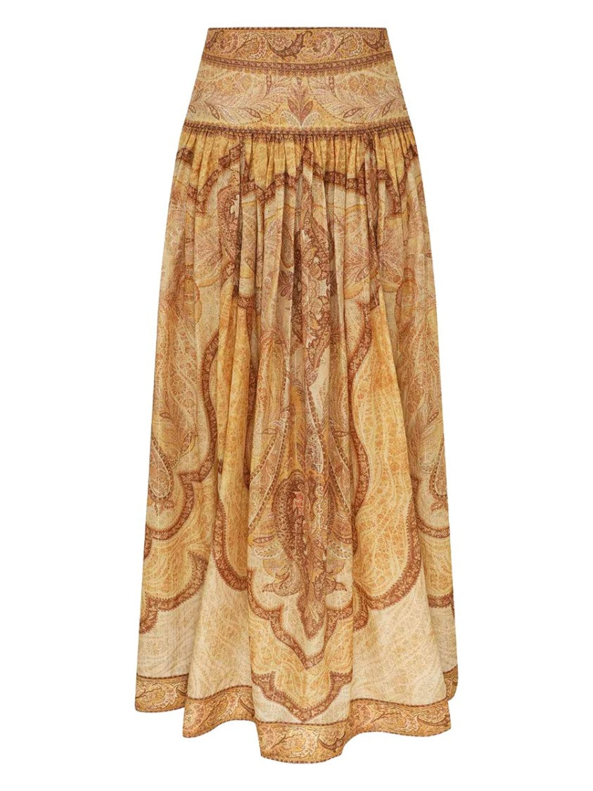 Zimmermann Wanderlust Paisley Cotton Silk Skirt