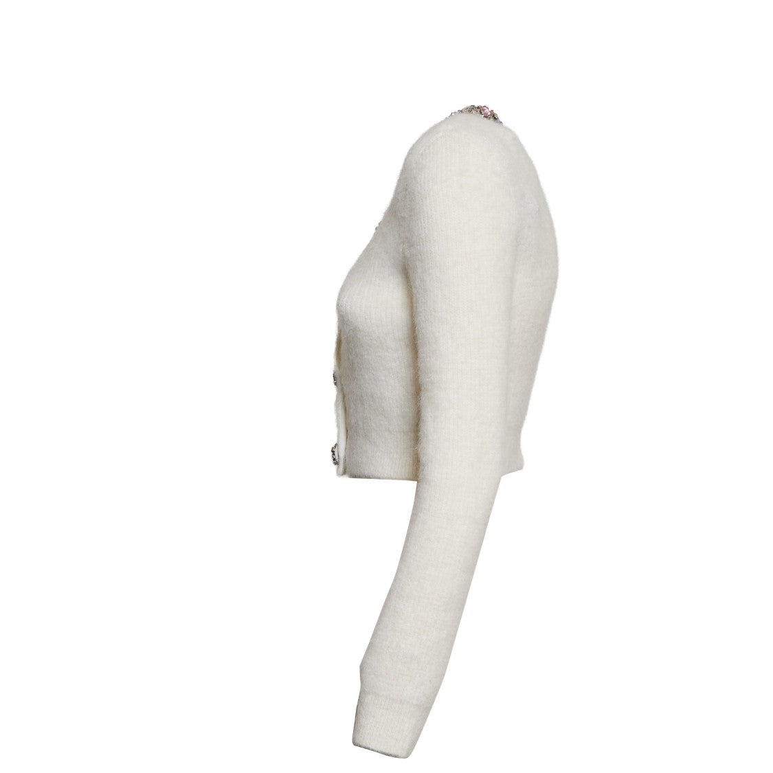 Self-Portrait Cream Embellished Trim Cardigan