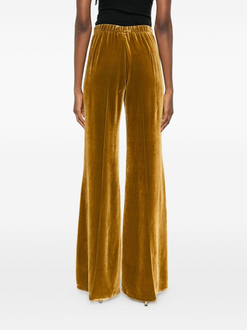 Forte Forte Wide-Leg Velvet Pants With Golden Hue