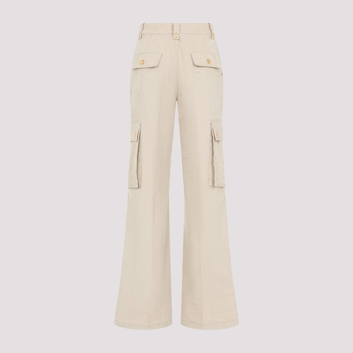 Celine Flared Beige Cotton Cargo Pants
