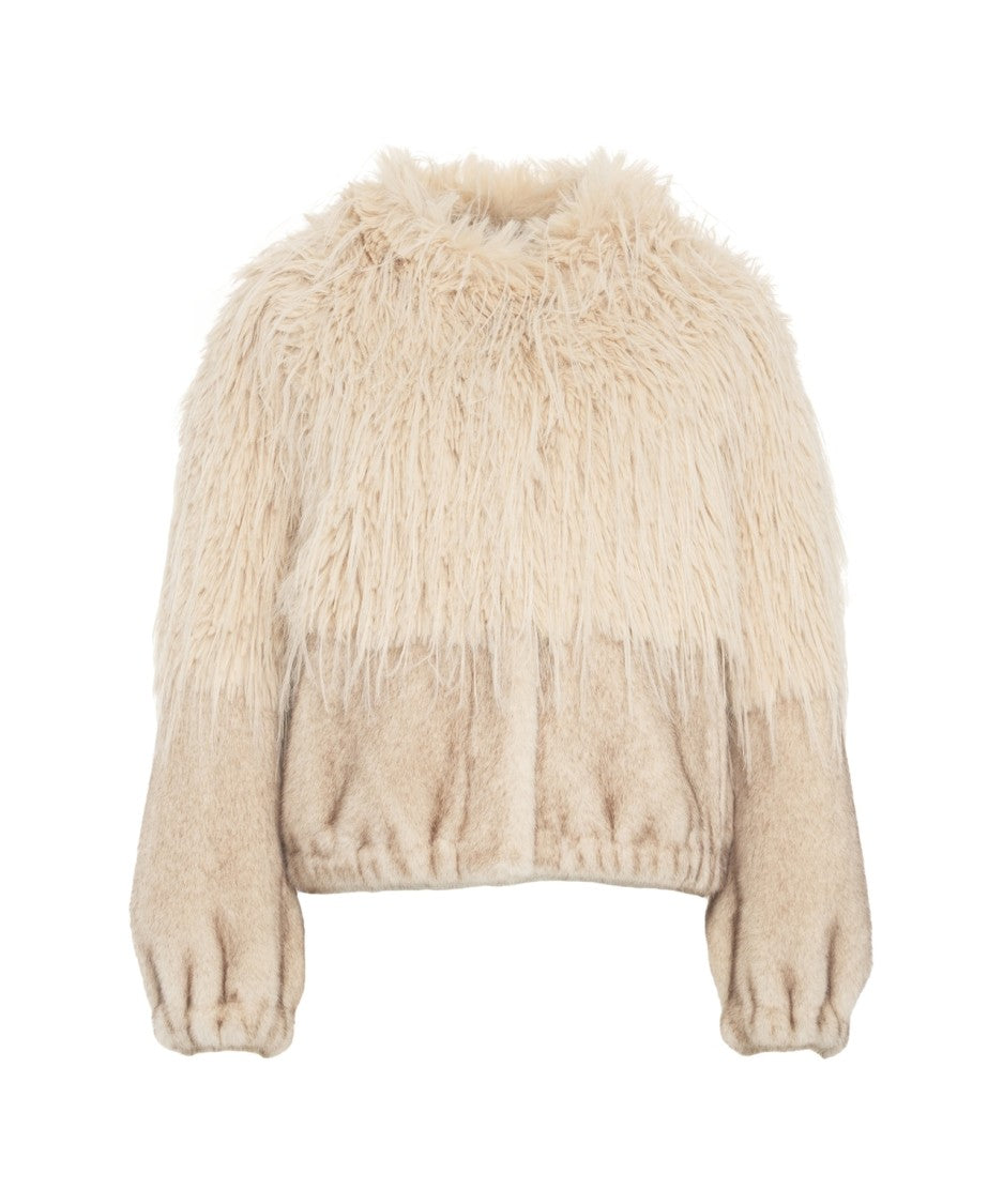 Bully Faux Fur Jacket With Textured Contrasts