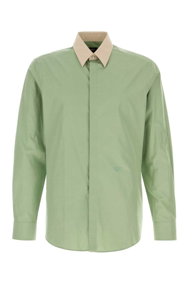 Fendi Pastel Green Poplin Shirt