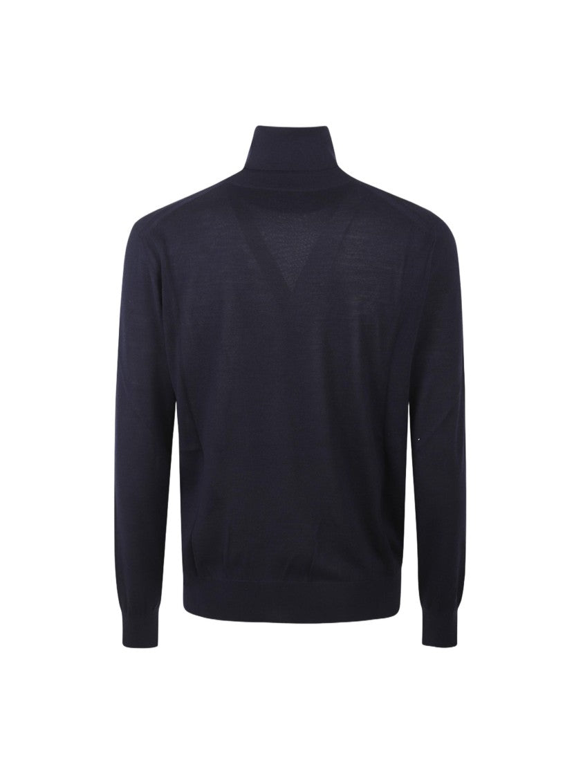 Saint Laurent Roll-Neck Sweater In Rich Blue