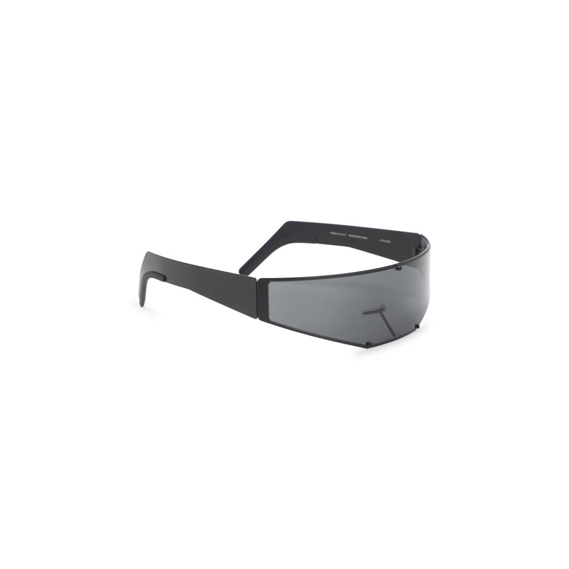 Rick Owens Futuristic Sunglasses With Continuous Dark Tinted Lens