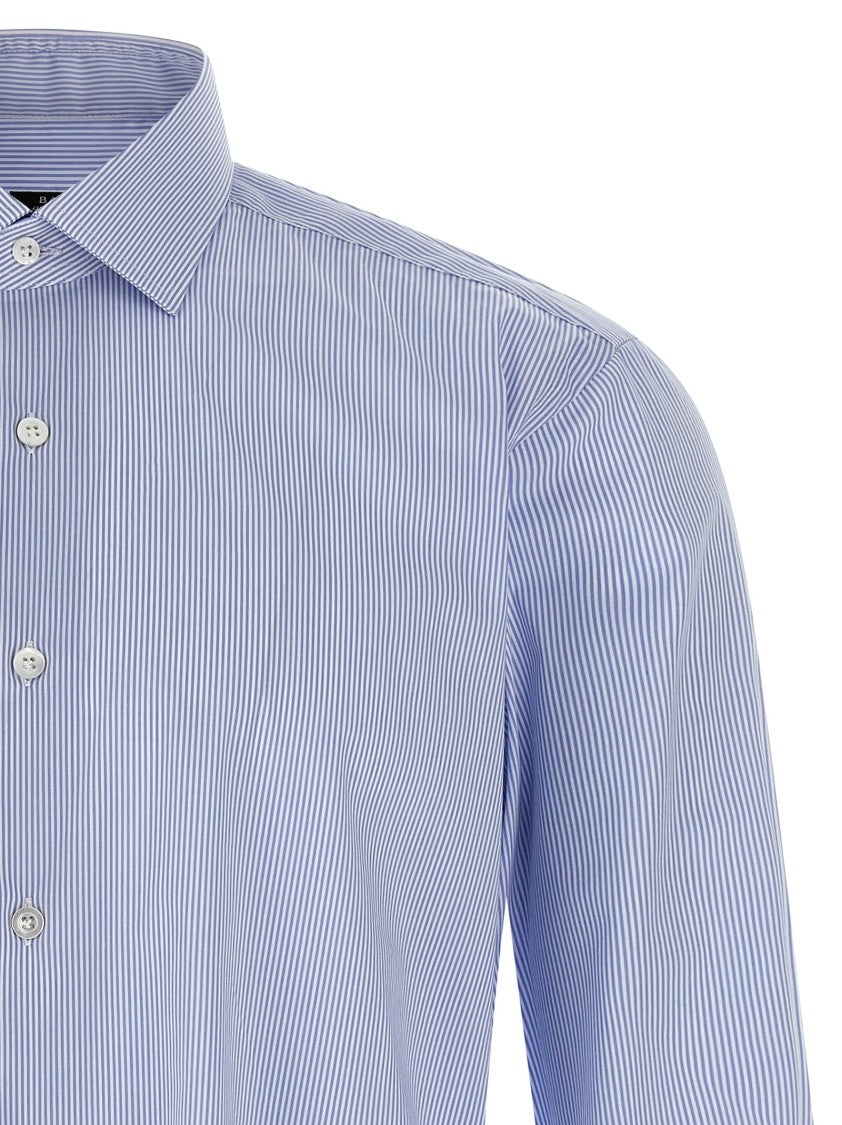 Barba Slim Fit Striped Cotton Poplin Shirt