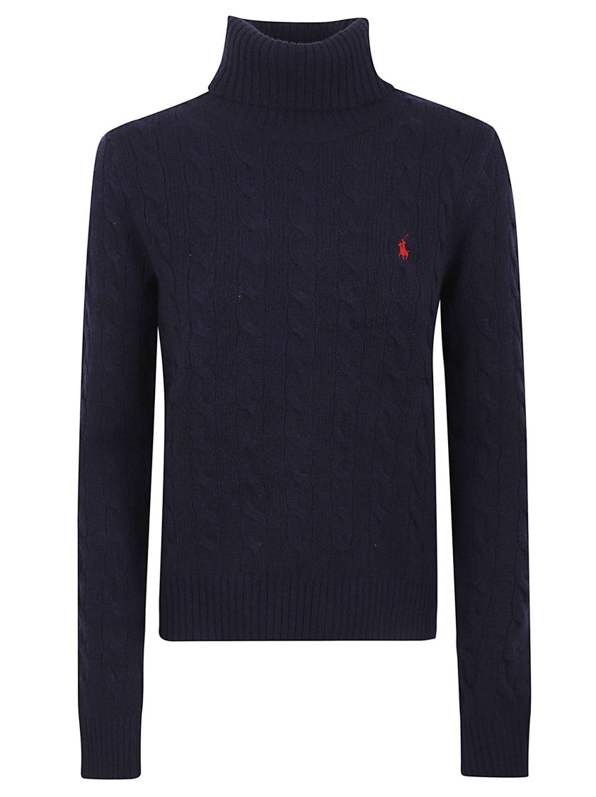 Polo Ralph Lauren Cable-Knit Wool-Cashmere Sweater With High Collar