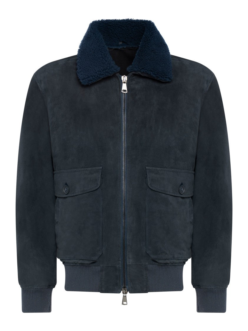 Franzese Collection Water-Repellent Suede Lambskin Bomber Jacket
