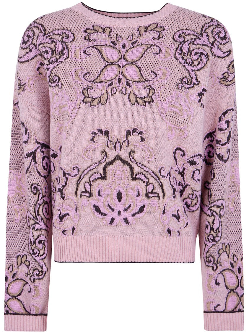 Twin-Set Knitted Floral Wool-Blend Sweater