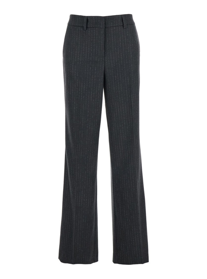 Plain Tailored Black Straight Pants