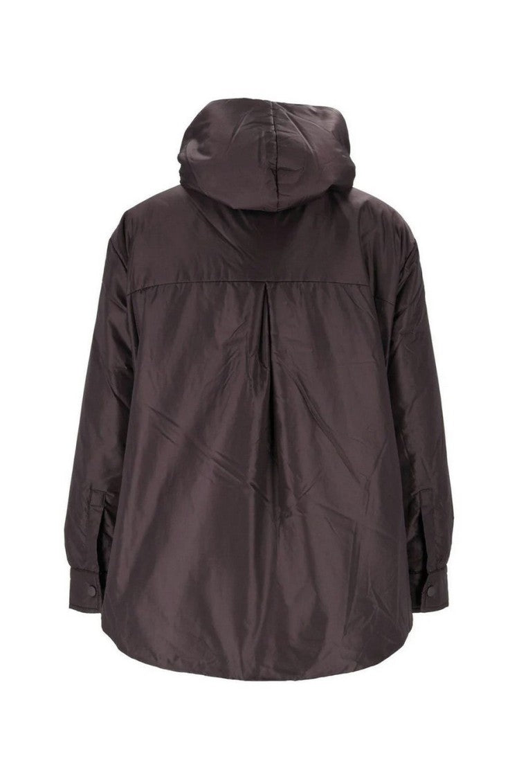 Aspesi Dark Brown Beth Hooded Snap-Front Polyamide Jacket