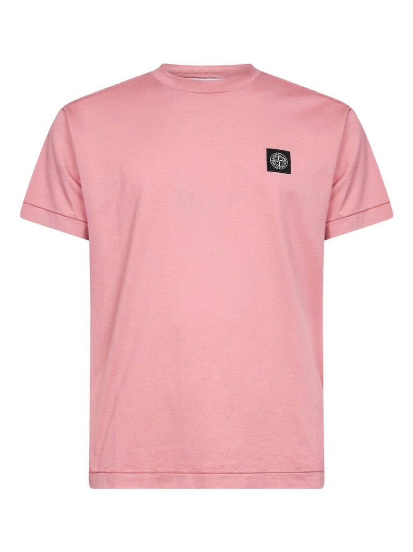 Stone Island Relaxed Fit Pink Crew Neck T-Shirt