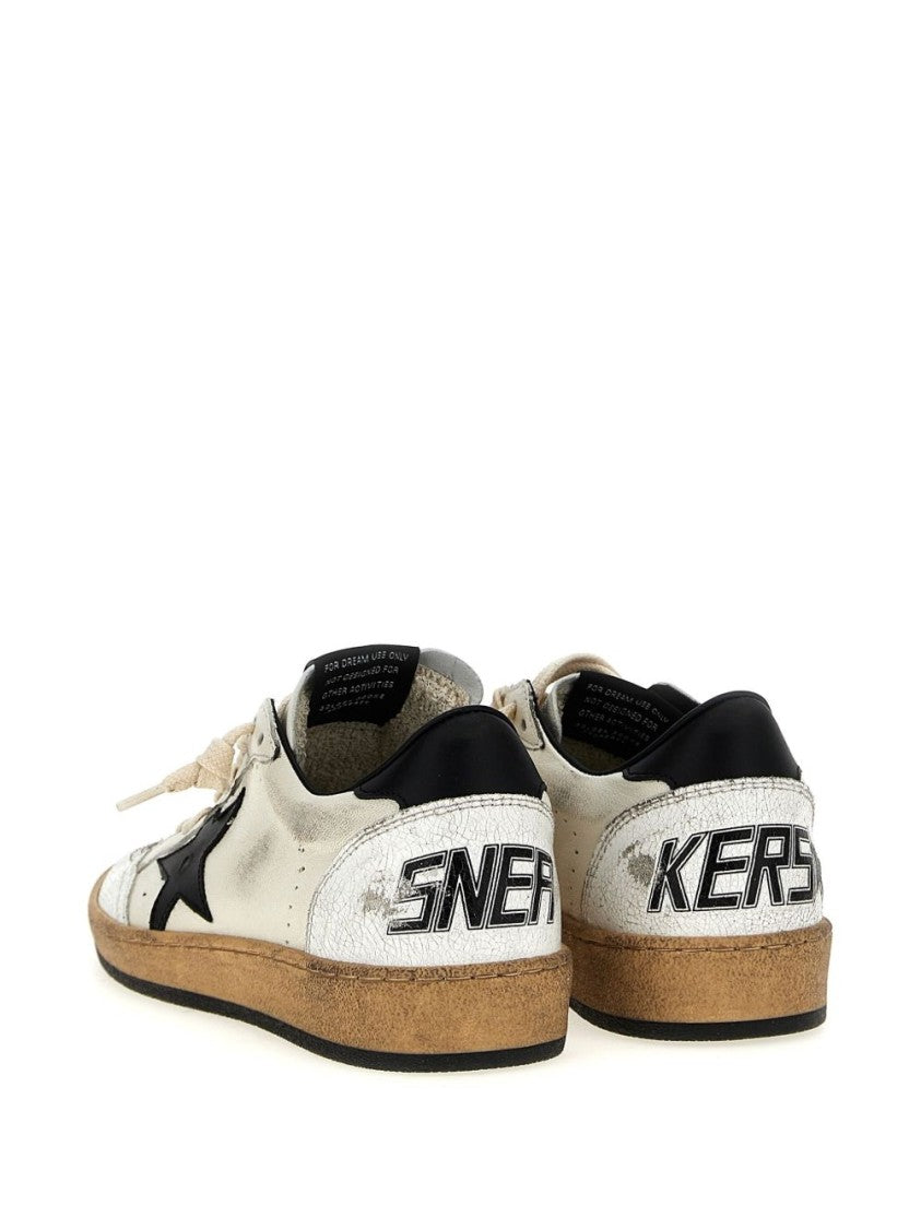 Golden Goose Low-Top Sneakers With Distressed Metallic Finish