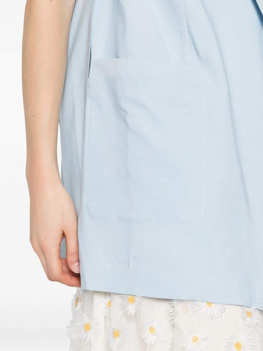 Sportmax Light Blue V-Shaped Lapel Vest