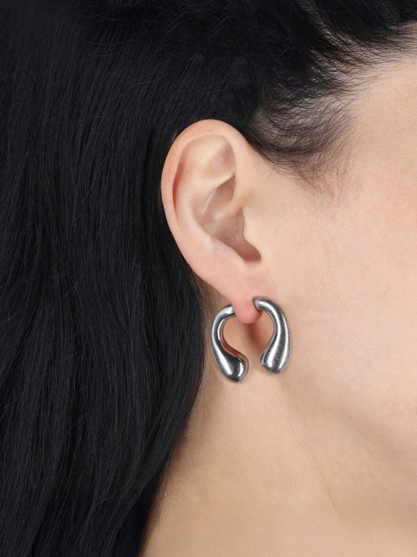 Panconesi "P Helix" Earrings In Silver, Sculptural Design.