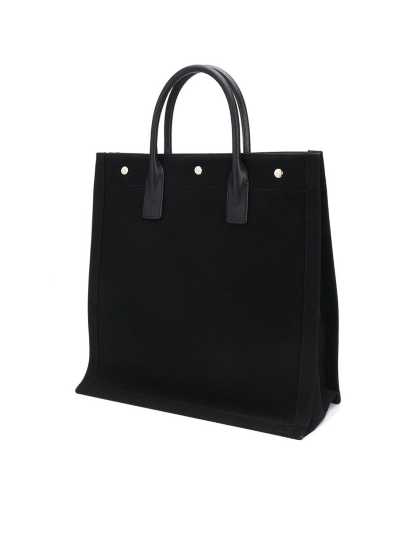 Saint Laurent Structured Black Tote Bag With Dual Top Handles