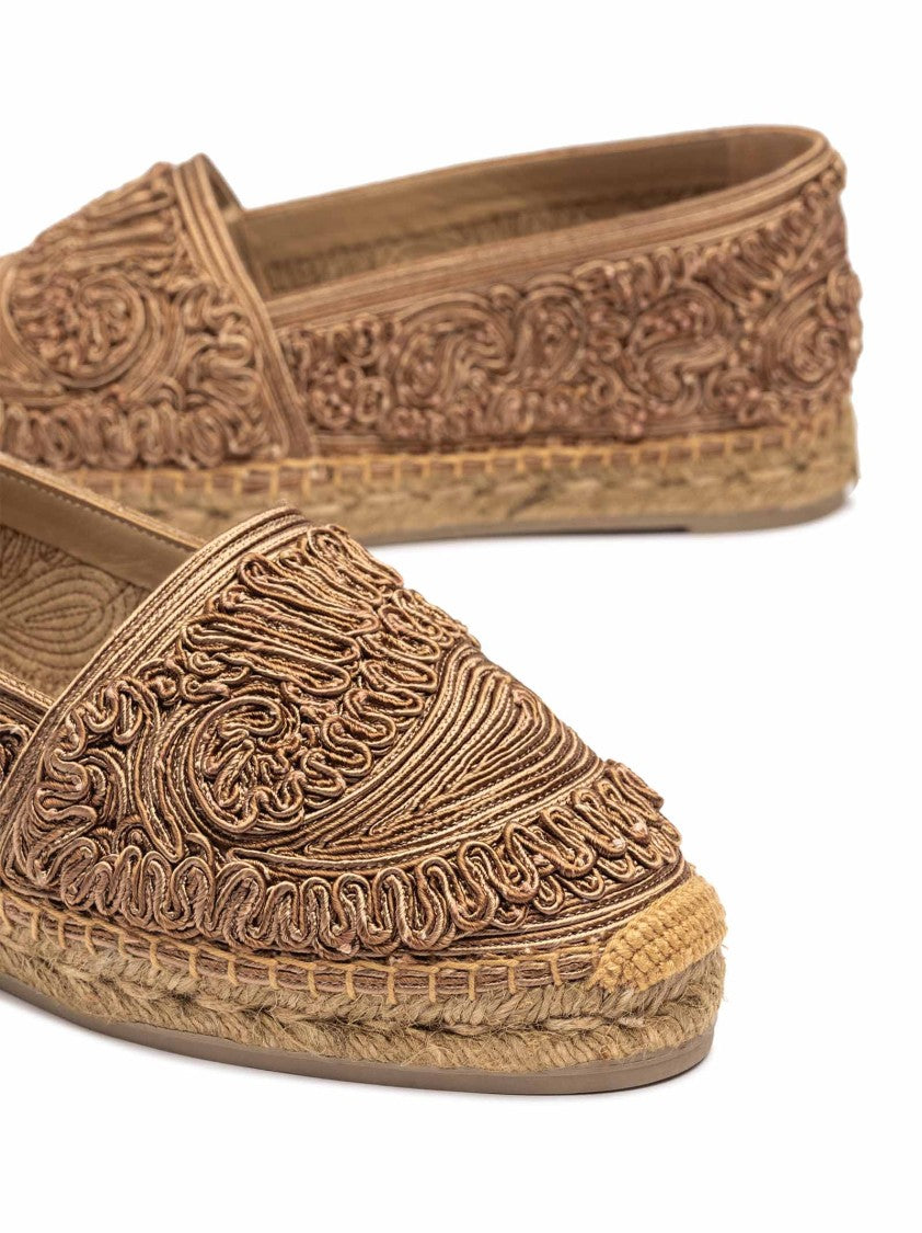 Etro Beige Espadrilles With Cornely Embroidery And Jute Sole