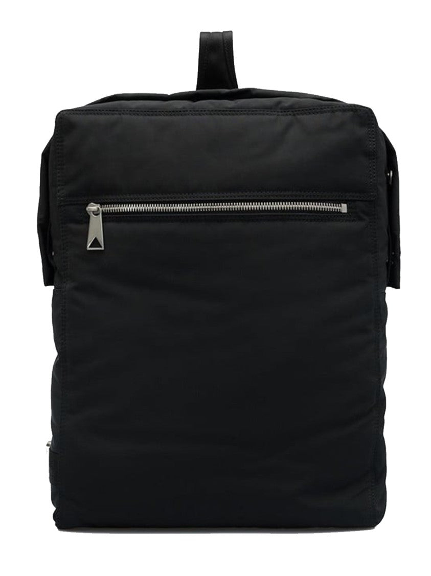 Bottega Veneta Black-Silver Polyester Backpack