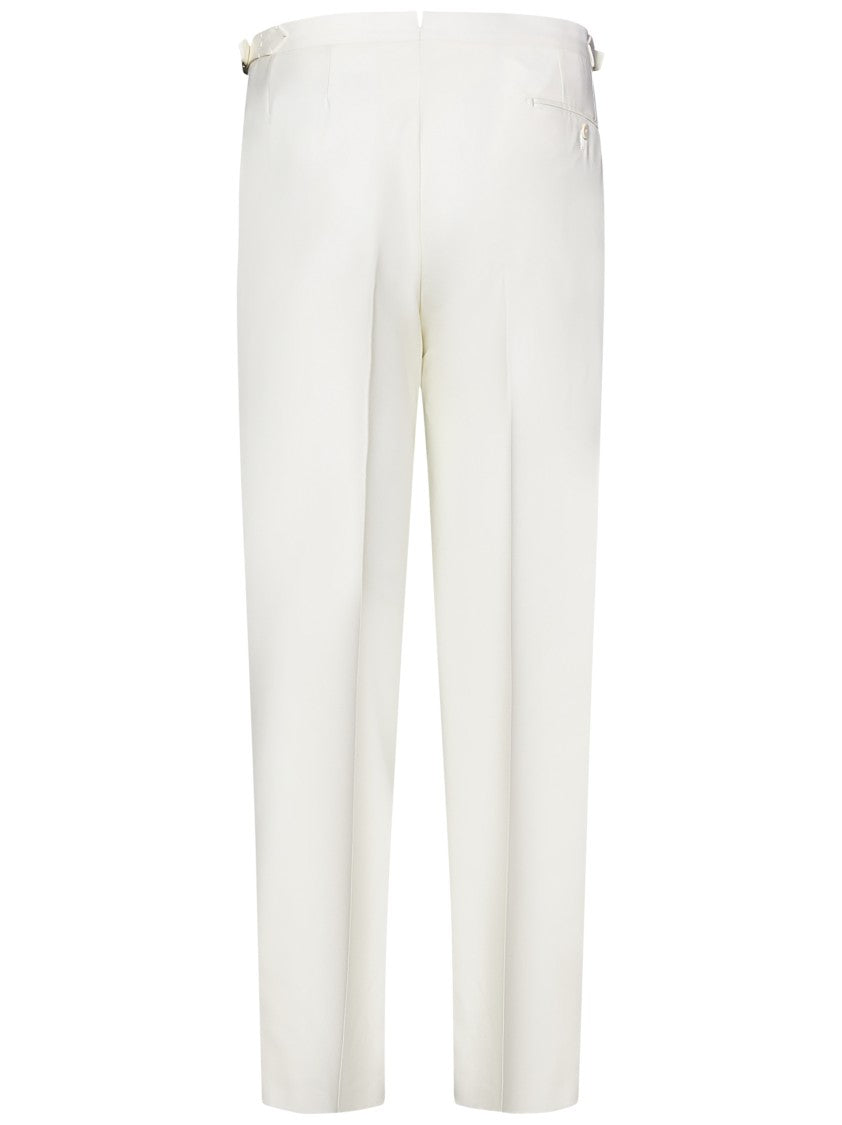 Franzese Collection Tailored White Trousers