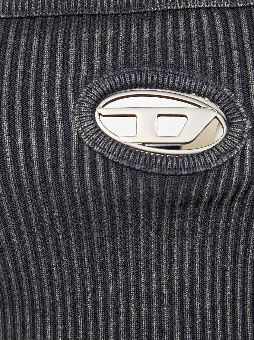 Diesel M-Clarksvillex-C Fitted Strapless Top With Ribbed Texture