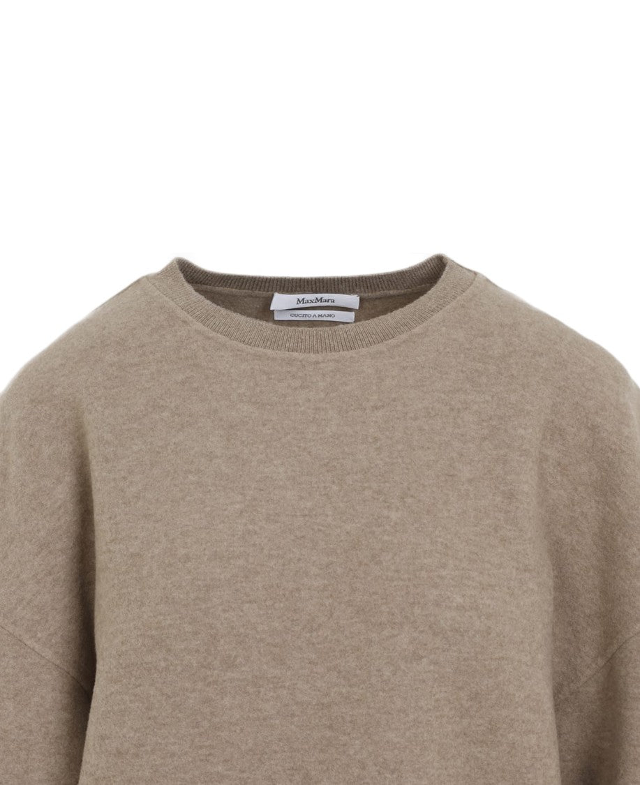Max Mara Long-Sleeved Crew Neck Sweater In Wool Blend