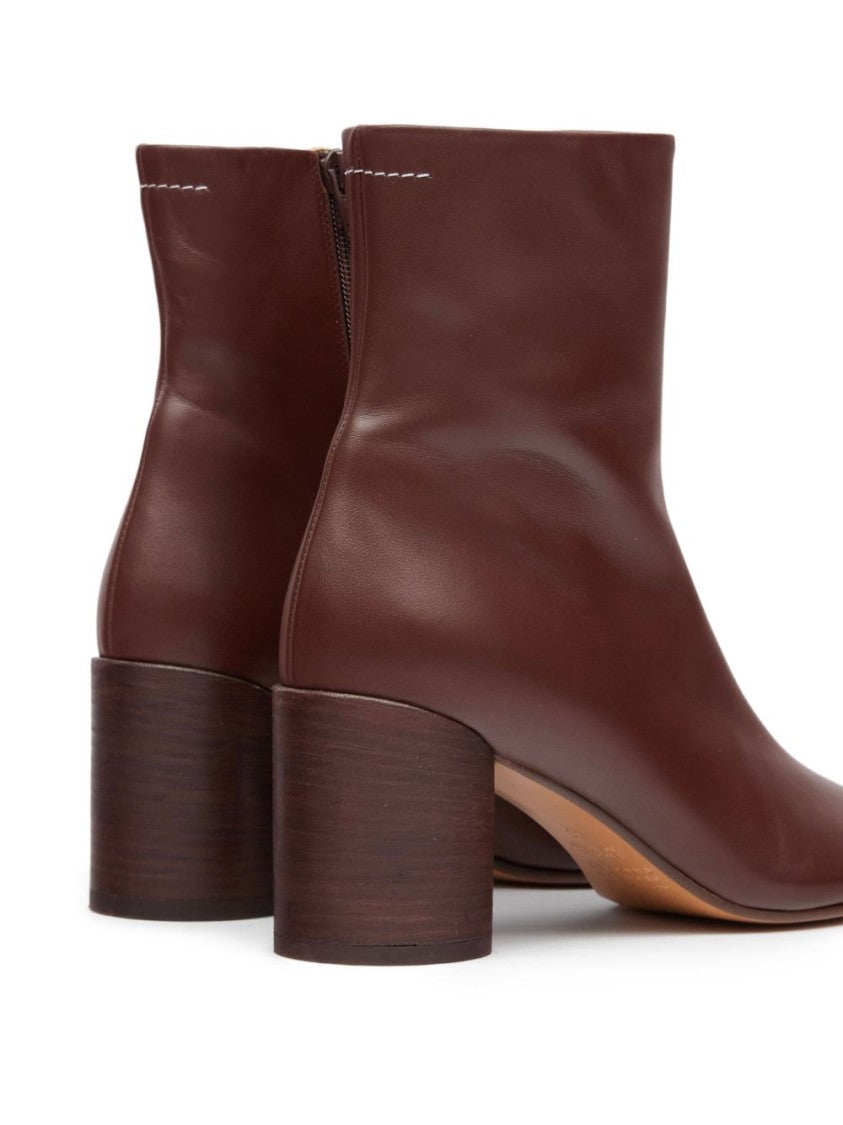 Mm6 By Maison Margiela Brown Ankle Boots With Square Toe