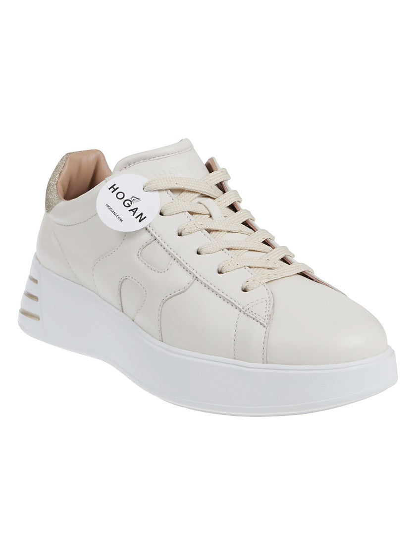 Hogan White Rebel H564 Mutton Leather-Blend Sneakers