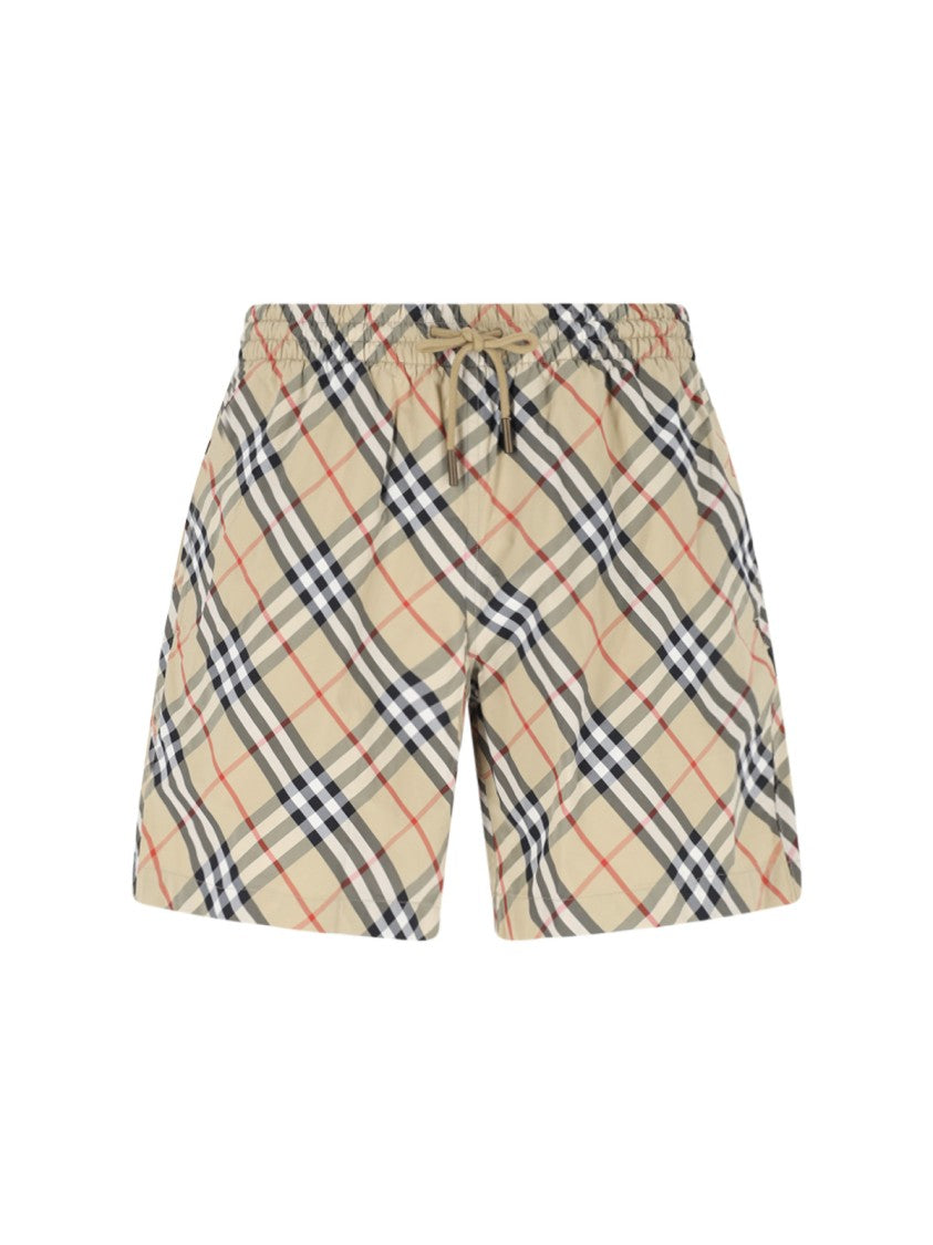 Burberry Multicolor Check Mid-Rise Swim Shorts