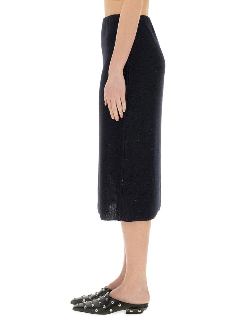 Fabiana Filippi Midi Skirt In Soft Cotton-Linen Blend