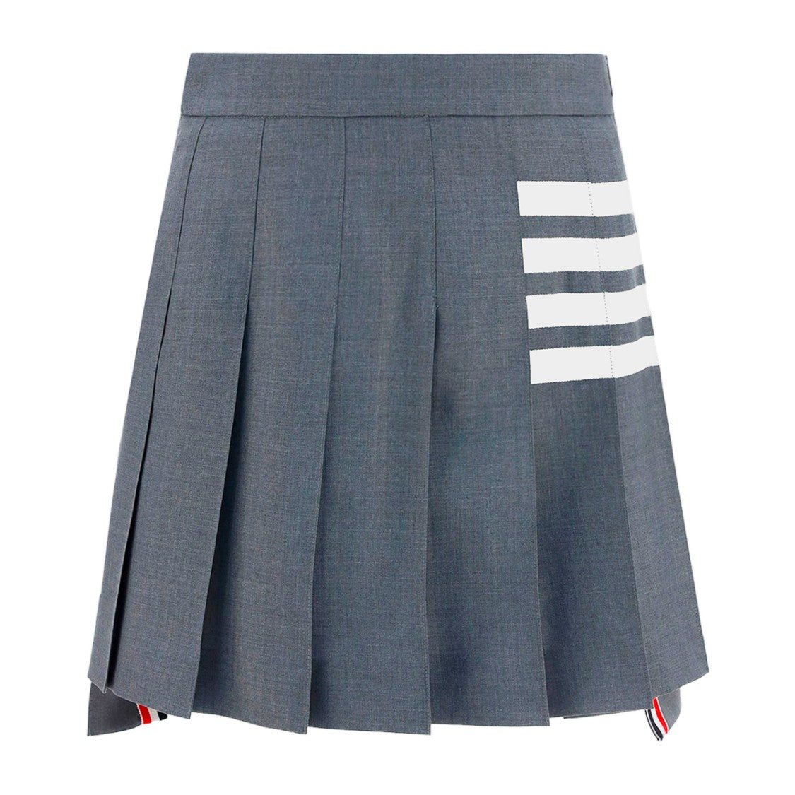 Thom Browne Structured Pleated Skirt With Bold Stripe Accents