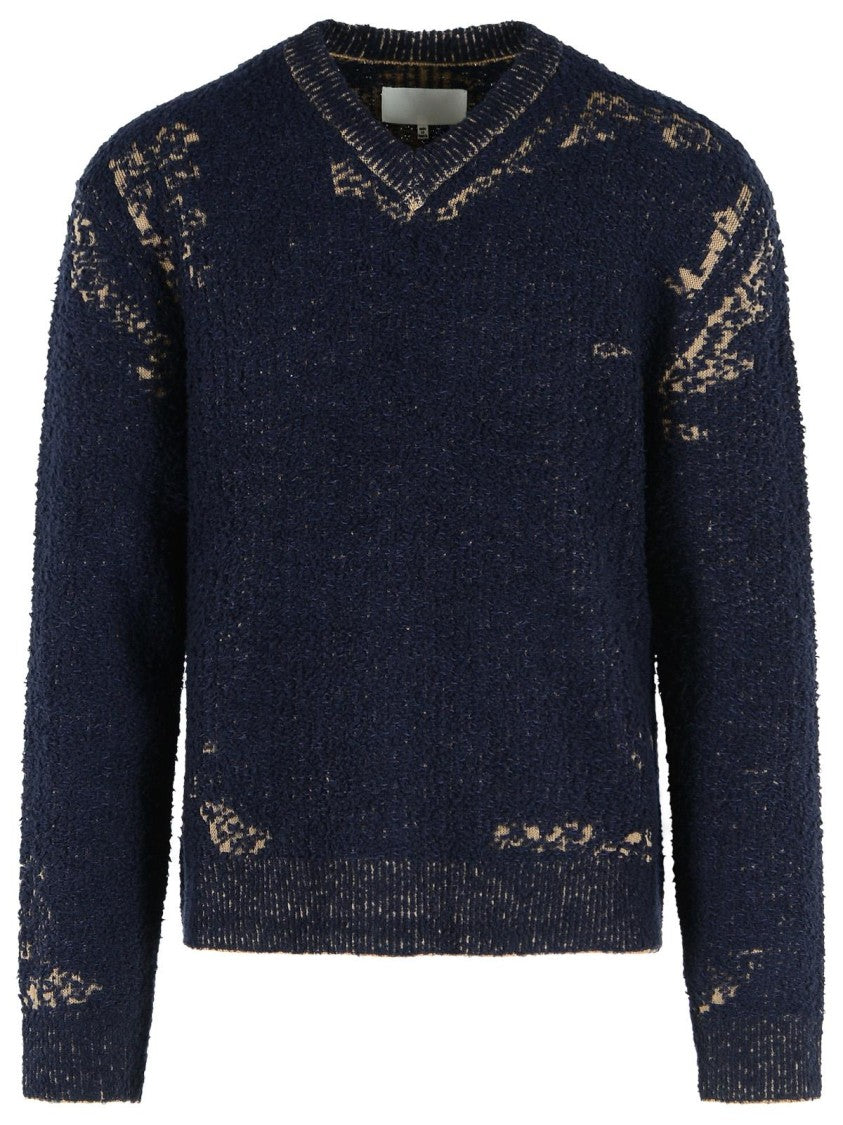 Maison Margiela 'Acid' Blue Cotton And Wool Sweater