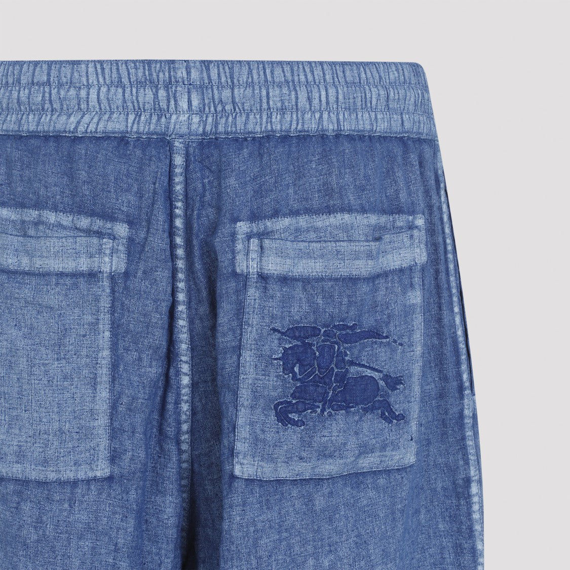 Burberry Blue Linen Drawstring Shorts
