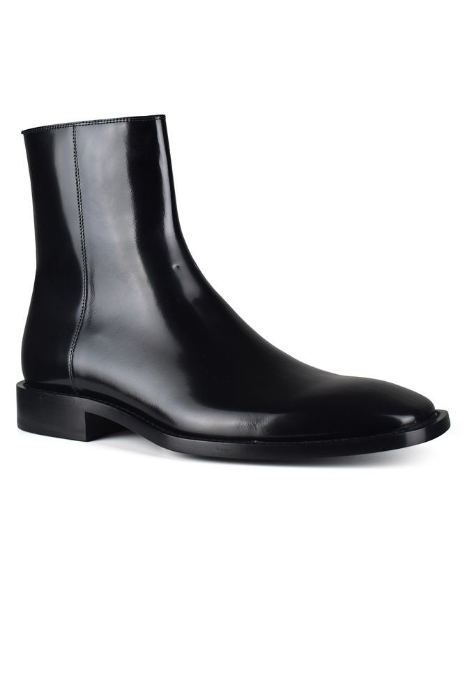 Balenciaga Glossy Patent Leather Boots With Square Toe