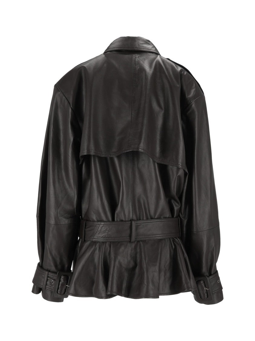Rotate Black Oversized Suede Biker Jacket