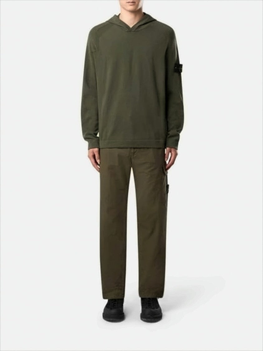 Stone Island Minimalist Olive Green Wool Stone Island Hoodie