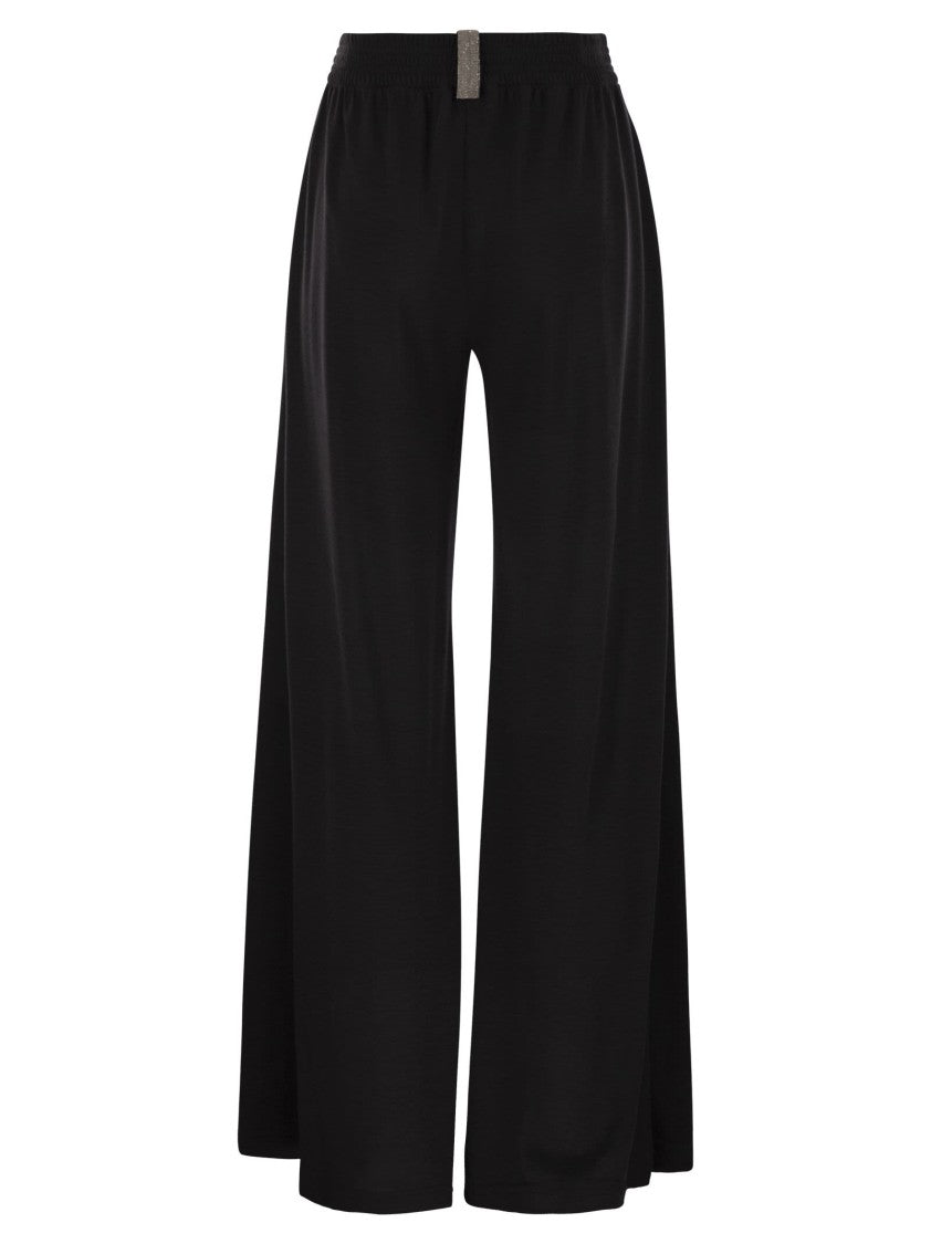 Fabiana Filippi Wide Trousers In Viscose And Wool