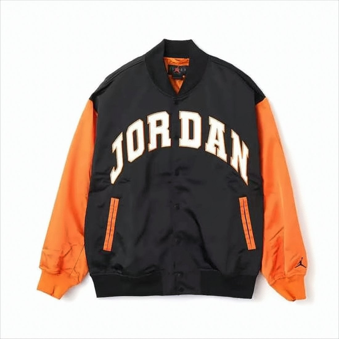 Nike Black Bomber Jacket With Bold Orange Sleeves