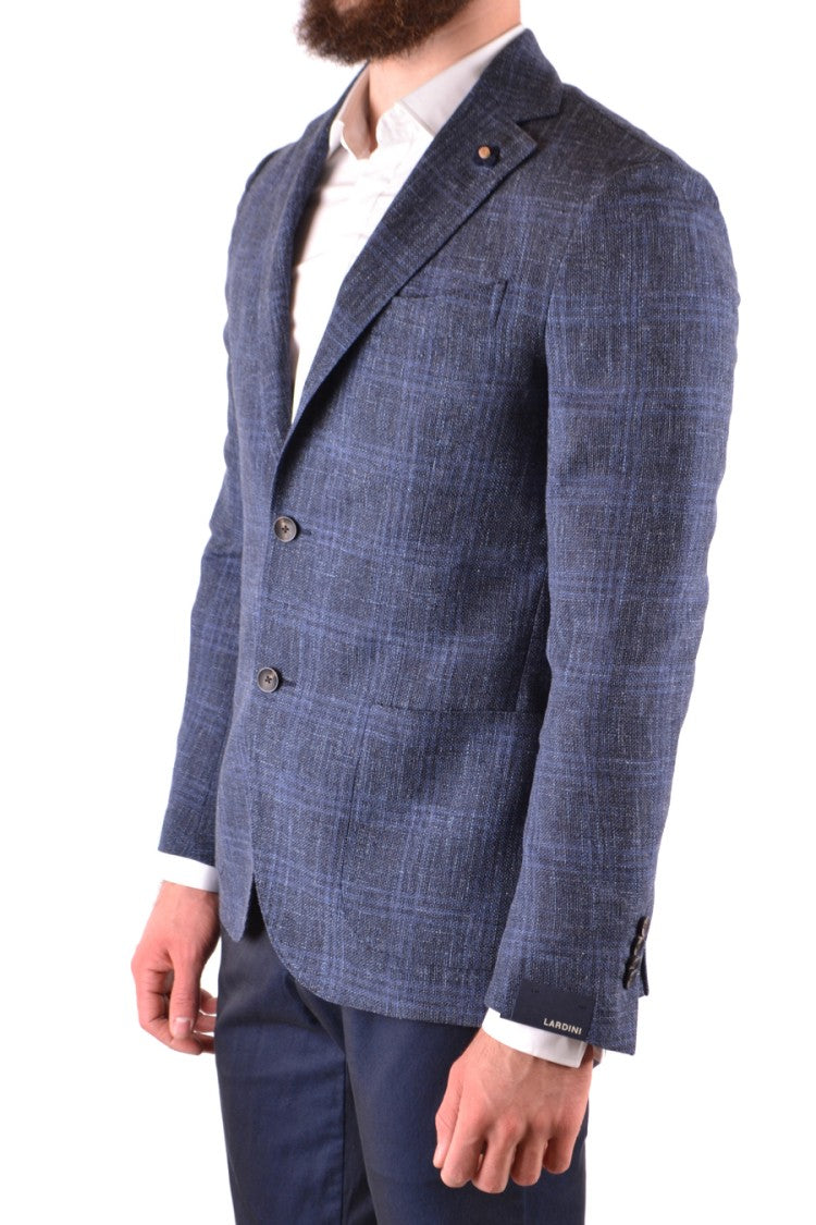 Lardini Tailored Blazer With Subtle Check Pattern