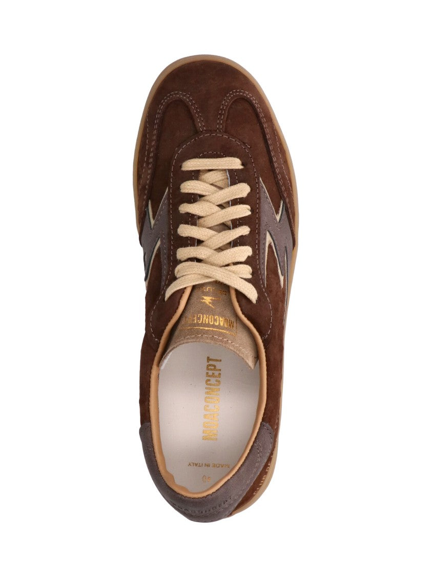 Master Of Arts Brown Club Suede Leather Accent Sneakers