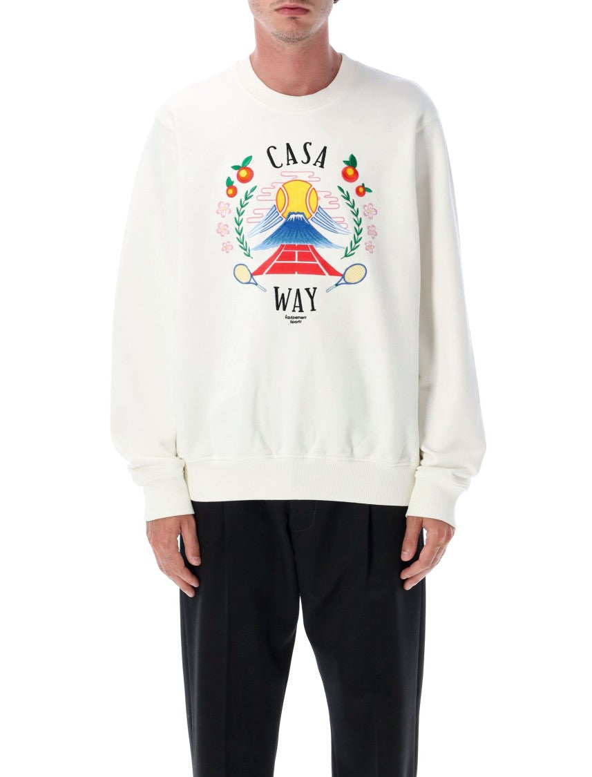 Casablanca Casa Way Mountain Embroidered Sweatshirt