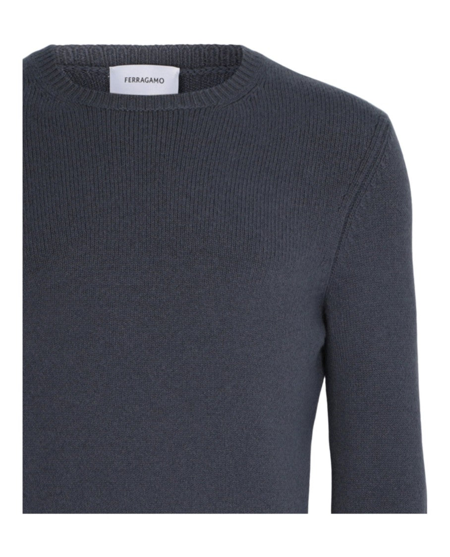 Ferragamo Crewneck Cashmere Knit Sweater