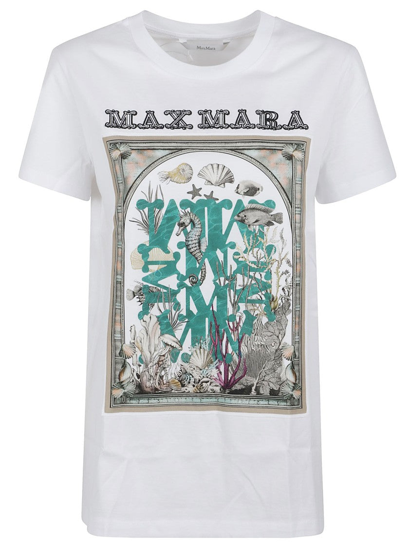 Max Mara Short-Sleeve Graphic Print T-Shirt With Underwater Scene