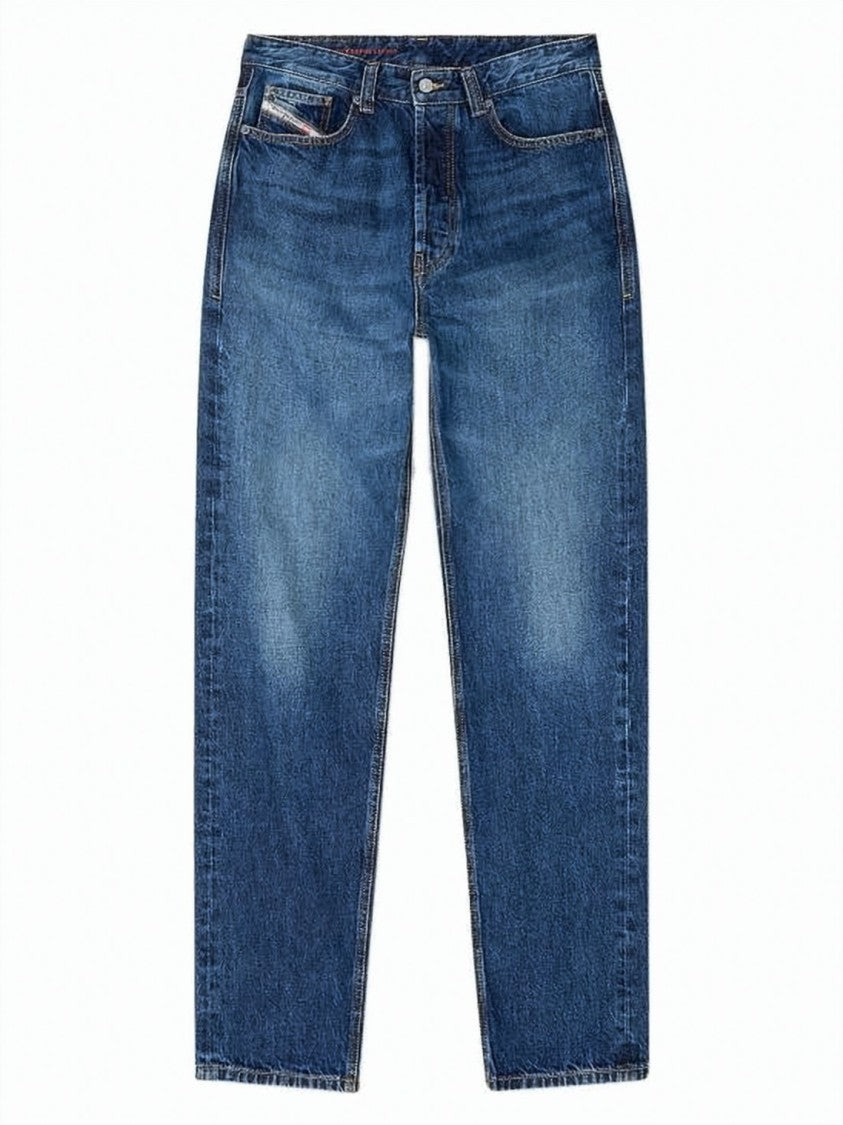 Diesel Blue Straight-Leg Medium Wash Denim Jeans