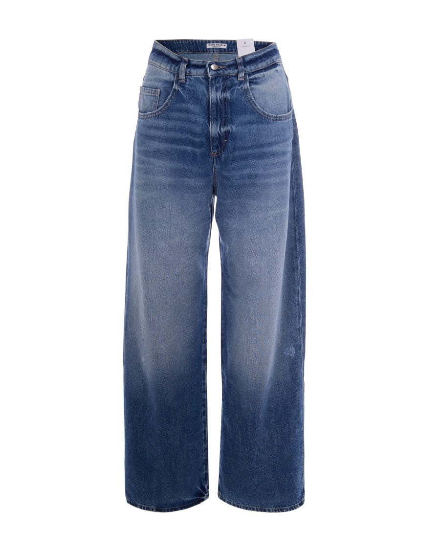 Icon Denim Wide-Leg Denim Jeans With Medium Rise And Classic Finish