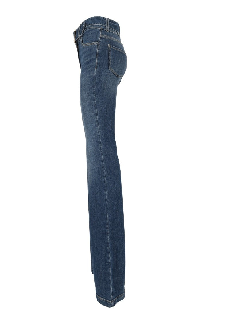 Elisabetta Franchi High-Waisted Flared Jeans With Matching Belt