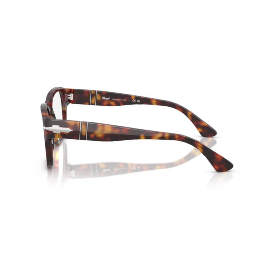 Persol 0Po3374v Classic Tortoiseshell Acetate Eyeglasses With Metallic Detail