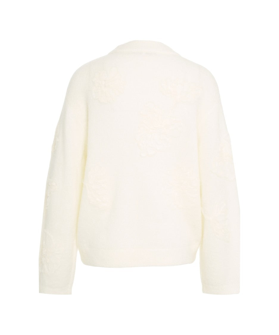 Second Female Floral Embroidered Relaxed-Fit Knit Sweater