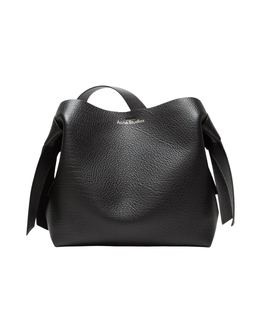 Acne Studios Sculptural Black Grainy Leather Musubi Tote