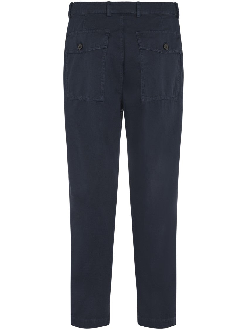 Dries Van Noten Straight-Leg Blue Trousers With Versatile Waistband