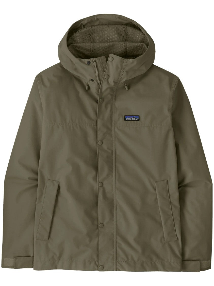 Patagonia Functional Brown Rain Jacket With Adjustable Features
