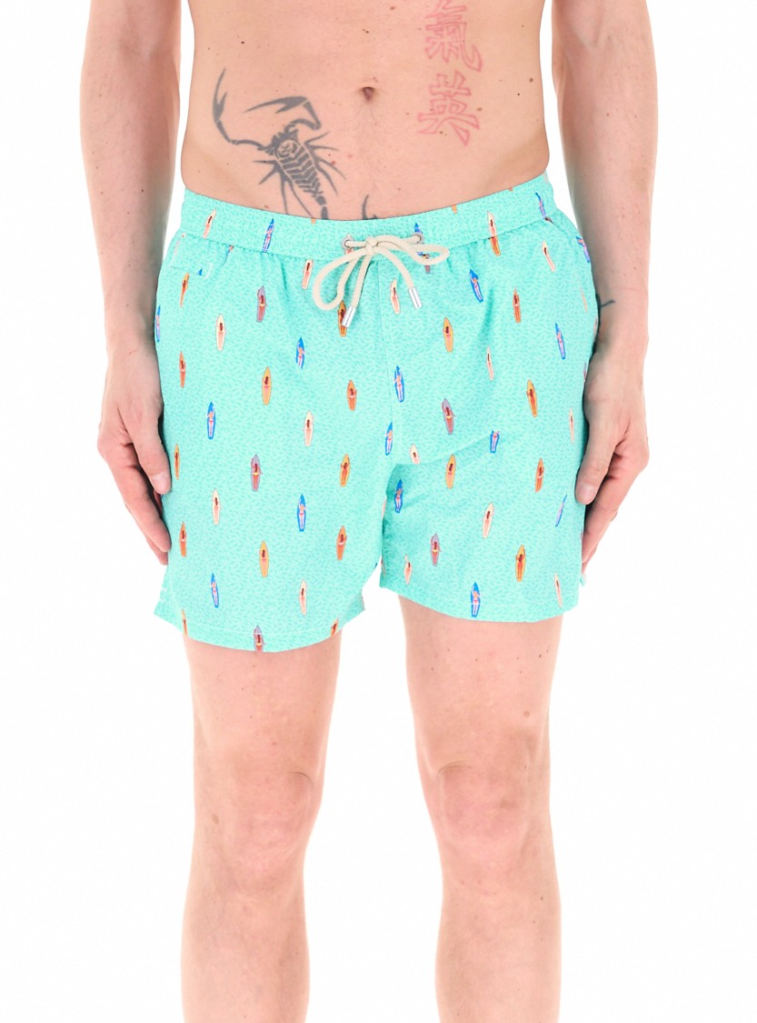 Mc2 Saint Barth Light Blue Lighting Micro Fantasy Swim Shorts